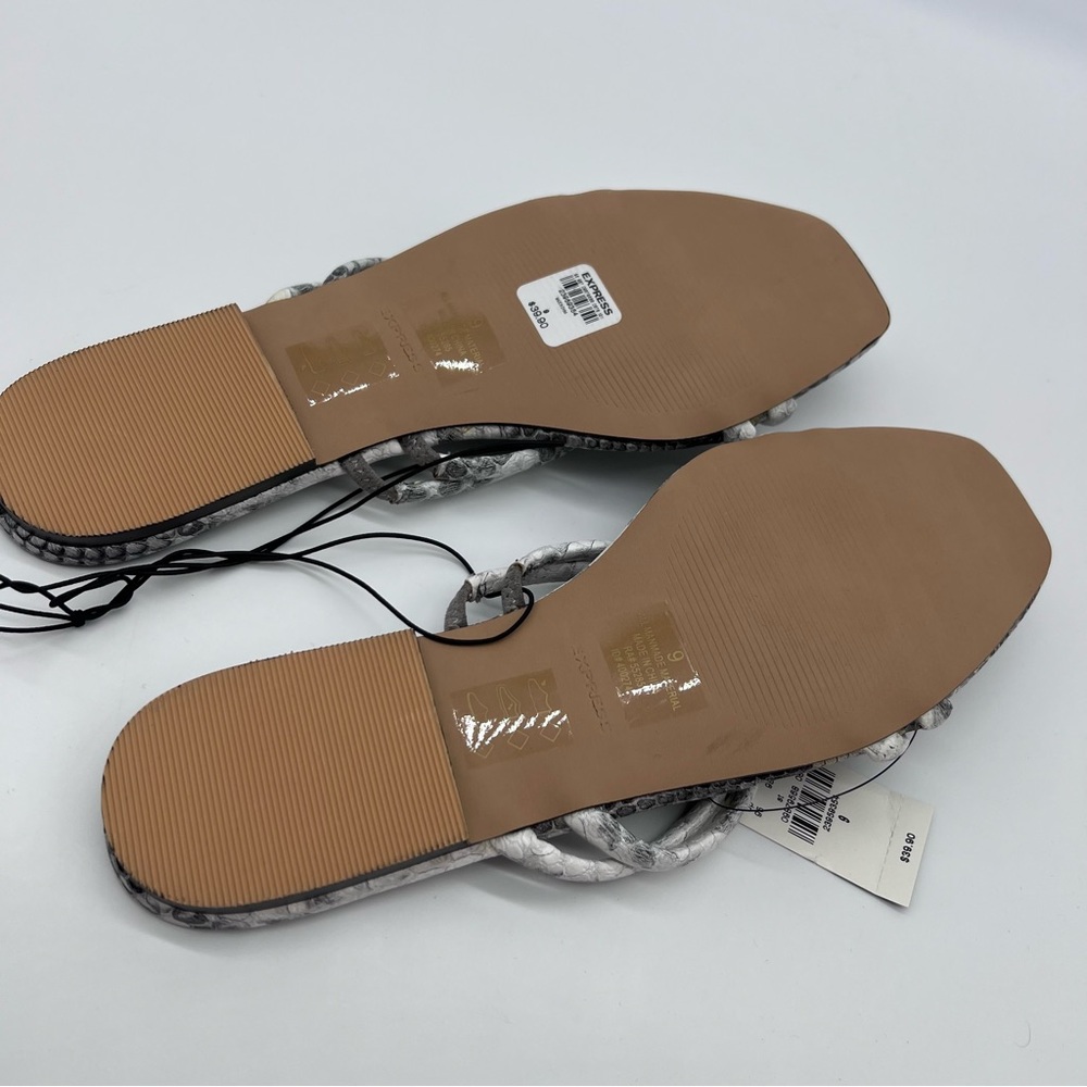 Express Women's Vegan Leather Black and Gray Snake Pattern Sandals-Size 9 - Picture 8 of 12